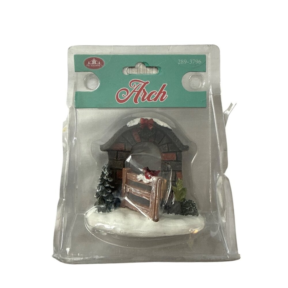 FG Square Arch Christmas Holiday Village Collectible Decor Cardinal